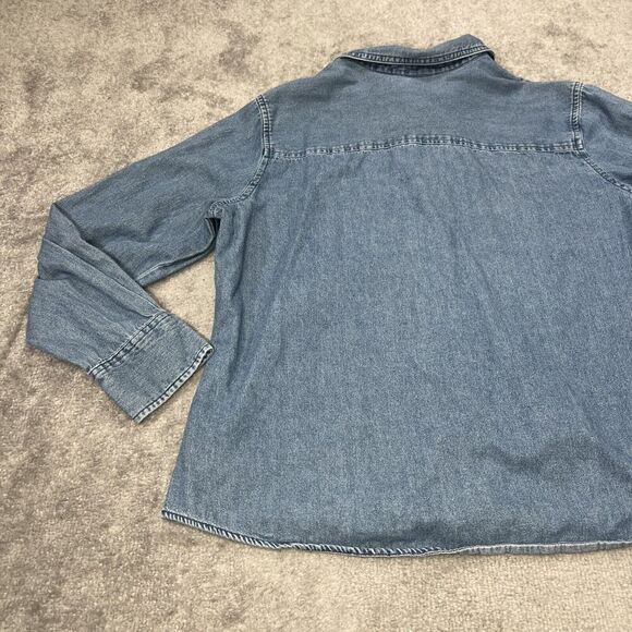 Vintage Holiday Editions Halloween Candy Embroidered Denim Shirt Button Up XL - Picture 10 of 11